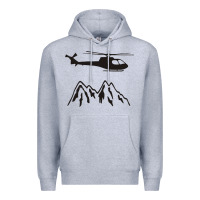 Heather Grey mountain rescue helicopter funny Premium Hoodie - artisFamous