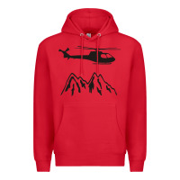 Red mountain rescue helicopter funny Premium Hoodie - artisFamous