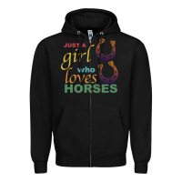 Black Just a Girl Who Loves Horses Zipper Hoodie - Bettercallsaul