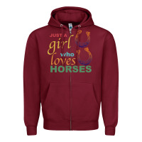 Burgundy Just a Girl Who Loves Horses Zipper Hoodie - Bettercallsaul