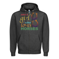 Charcoal Heather Just a Girl Who Loves Horses Zipper Hoodie - Bettercallsaul