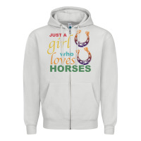 Dove Grey Just a Girl Who Loves Horses Zipper Hoodie - Bettercallsaul