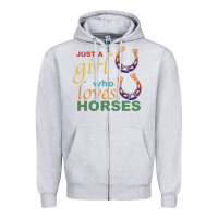 Heather Grey Just a Girl Who Loves Horses Zipper Hoodie - Bettercallsaul