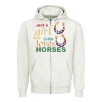 Oatmeal Heather Just a Girl Who Loves Horses Zipper Hoodie - Bettercallsaul