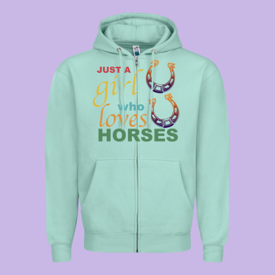 Just A Girl Who Loves Horses Zipper Hoodie Designed By Bettercallsaul