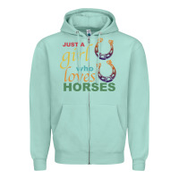 Seafoam Just a Girl Who Loves Horses Zipper Hoodie - Bettercallsaul
