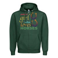 Sports Green Just a Girl Who Loves Horses Zipper Hoodie - Bettercallsaul