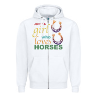 White Just a Girl Who Loves Horses Zipper Hoodie - Bettercallsaul