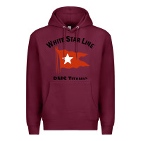 Burgundy white star line (1) Premium Hoodie - artisFamous