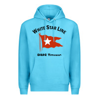 Ocean Blue white star line (1) Premium Hoodie - artisFamous