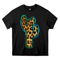 Black Turquoise Leopard Cactus Heavy Core Tee - RanaPortraitStore