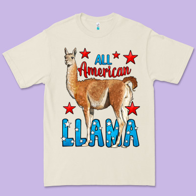 All American Lama Premium Tee Designed By Lillyallendesigns