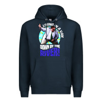 Navy chris farley   matt foley nostalgia Premium Hoodie - artisFamous