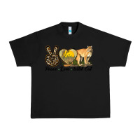 Black Peace Love Wild cat Urban Heavy Tee - LillyAllenDesigns