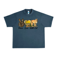 Midnight Navy Peace Love Wild cat Urban Heavy Tee - LillyAllenDesigns
