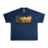 Navy Peace Love Wild cat Urban Heavy Tee - LillyAllenDesigns