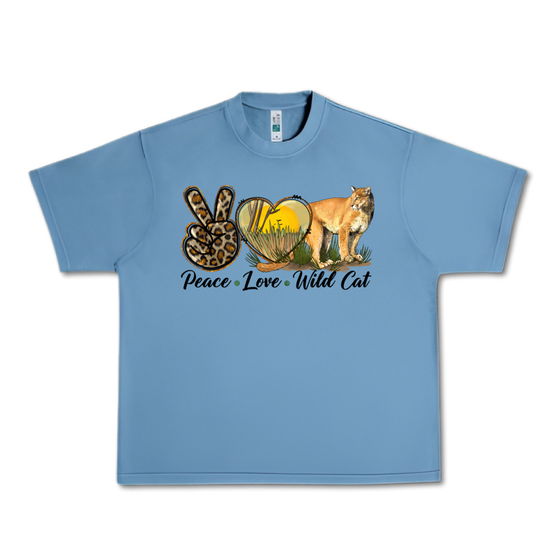 Peace Love Wild Cat Urban Heavy Tee by LillyAllenDesigns | Teevron
