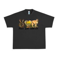 Pigment Black Peace Love Wild cat Urban Heavy Tee - LillyAllenDesigns