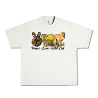Pistachio Peace Love Wild cat Urban Heavy Tee - LillyAllenDesigns