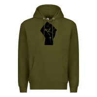 Army Green fist Premium Hoodie - artisFamous
