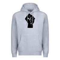 Heather Grey fist Premium Hoodie - artisFamous