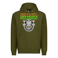Army Green Sturgill Simpson De Oppresso Liber Premium Hoodie - artisFamous