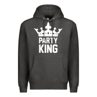 Charcoal Heather party king Premium Hoodie - artisFamous