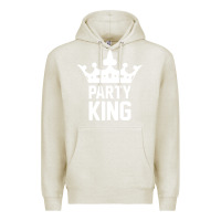 Oatmeal Heather party king Premium Hoodie - artisFamous
