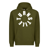 Army Green TURNSTILE WHITE ON BLACK. Premium Hoodie - artisFamous