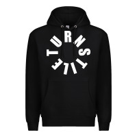 Black TURNSTILE WHITE ON BLACK. Premium Hoodie - artisFamous