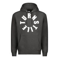 Charcoal Heather TURNSTILE WHITE ON BLACK. Premium Hoodie - artisFamous