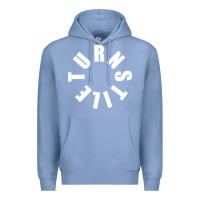 Colony Blue TURNSTILE WHITE ON BLACK. Premium Hoodie - artisFamous
