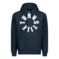Navy TURNSTILE WHITE ON BLACK. Premium Hoodie - artisFamous