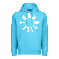 Ocean Blue TURNSTILE WHITE ON BLACK. Premium Hoodie - artisFamous