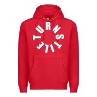 Red TURNSTILE WHITE ON BLACK. Premium Hoodie - artisFamous
