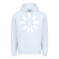 White TURNSTILE WHITE ON BLACK. Premium Hoodie - artisFamous