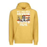 Antique Gold marine papa, gifts my favorite marine calls me pa pa military mother Premium Hoodie - artisFamous