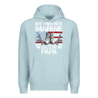 Blue Mist marine papa, gifts my favorite marine calls me pa pa military mother Premium Hoodie - artisFamous