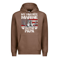 Chestnut marine papa, gifts my favorite marine calls me pa pa military mother Premium Hoodie - artisFamous