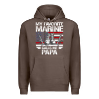 Marine Papa, Gifts My Favorite Marine Calls Me Pa Pa Military Mother Premium Hoodie | Teevron
