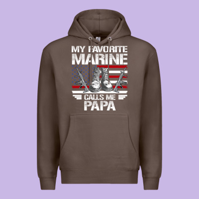 Marine Papa, Gifts My Favorite Marine Calls Me Pa Pa Military Mother Premium Hoodie Designed By Artisfamous