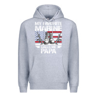 Heather Grey marine papa, gifts my favorite marine calls me pa pa military mother Premium Hoodie - artisFamous