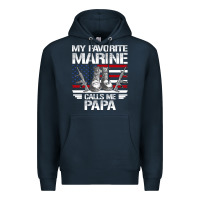 Navy marine papa, gifts my favorite marine calls me pa pa military mother Premium Hoodie - artisFamous
