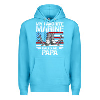 Ocean Blue marine papa, gifts my favorite marine calls me pa pa military mother Premium Hoodie - artisFamous