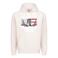 Pale Pink marine papa, gifts my favorite marine calls me pa pa military mother Premium Hoodie - artisFamous