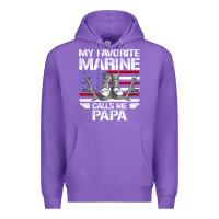 Purple marine papa, gifts my favorite marine calls me pa pa military mother Premium Hoodie - artisFamous