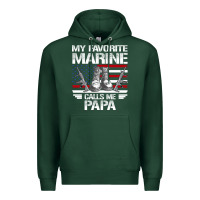 Sports Green marine papa, gifts my favorite marine calls me pa pa military mother Premium Hoodie - artisFamous