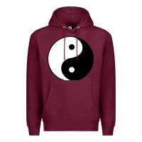 Burgundy Yin and yang Premium Hoodie - artisFamous