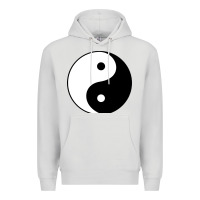 Dove Grey Yin and yang Premium Hoodie - artisFamous