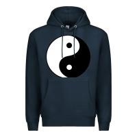 Navy Yin and yang Premium Hoodie - artisFamous